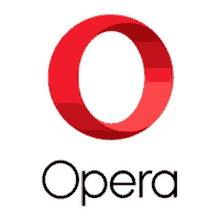 a red circle with the word opera underneath