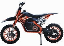 a black and orange dirt bike with the number 25 on the front