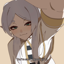 a drawing of a girl with the words " you 're such a good girl "