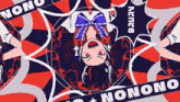 a cartoon drawing of a girl with the word nonono on the bottom