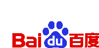 a blue and red baidu logo with chinese characters