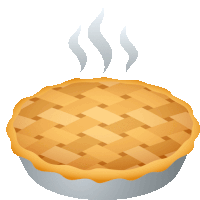 a pie with smoke coming out of it