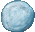 a pixel art drawing of a blue ball on a white background .