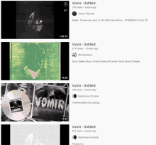 a screenshot of vomir 's untitled album