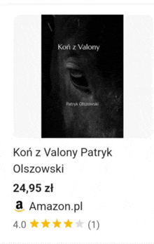 a black and white photo of a horse 's face with the title kon z valony on it