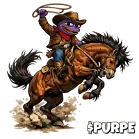 a cartoon of pepe the frog riding a horse with a lasso