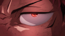 a close up of a person 's red eye