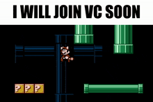a screenshot of a video game with the words i will join vc soon