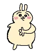 a pixel art drawing of a bunny giving a thumbs up sign .