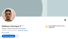 matheus henrique has 307 connections and is a graduate from universidade cruzeiro do sul