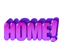 the word home is written in purple bubbles on a white background