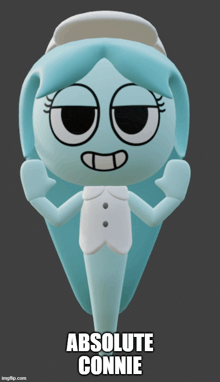 a cartoon character with absolute connie written on it