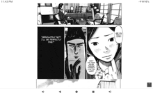 a screenshot of a manga shows a man and a woman talking to each other