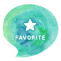 a speech bubble with a star and the words favorite