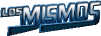 a blue and white logo that says los mismos on a white background