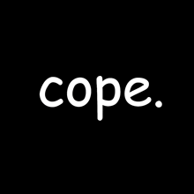 a black background with the word cope in white letters