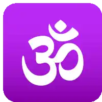 a purple icon with a white om symbol