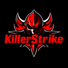 a logo for killerstrike with a red skull