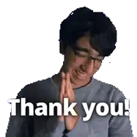 a pixel art of a man saying thank you with his hands folded