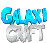 a galaxy craft logo that is pink and white