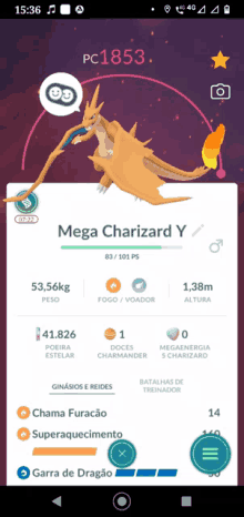 a screenshot of mega charizard y in a game