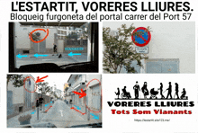 a sign that says voreres lliures on it