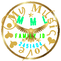 a gold circle with the words family id 2451404 and love