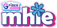 a logo for g fiber prepaid mhie with a blue flower