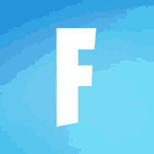 the letter f is on a blue background .