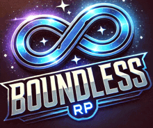 a logo for boundless rp with an infinity symbol on it