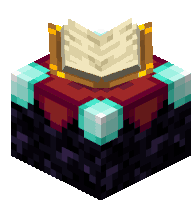 a book is sitting on top of a minecraft block .