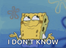 a cartoon of spongebob saying " i don t know "