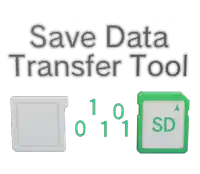 a green sd card with the words save data transfer tool