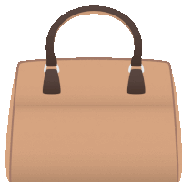 an illustration of a brown purse with a brown handle on a white background