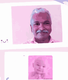 a picture of a man and a picture of a baby are displayed