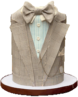 a cake shaped like a suit with a bow tie