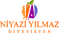 a logo for niyazi yılmaz diyetleriyen with a colorful apple