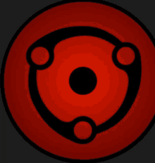 a red and black circle with a black circle in the center