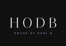 a black and white logo for hodb house of dani.b