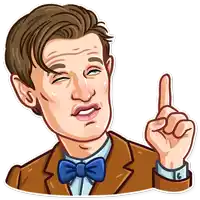 a cartoon drawing of a man in a suit and bow tie