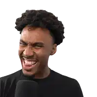 a man making a funny face with his eyes closed and his mouth open