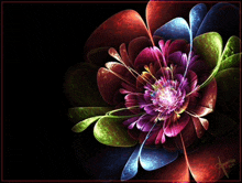 a computer generated image of a colorful flower with the year 2007 on the bottom right