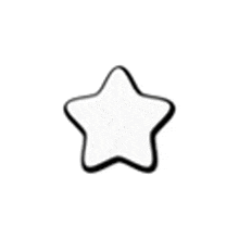 a black and white drawing of a star with a outline on a white background .