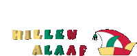 a logo for hillen alaaf with a colorful hat