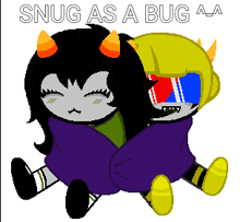 a drawing of two trolls with the words snug as a bug