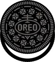 a black and white oreo cookie with a floral design