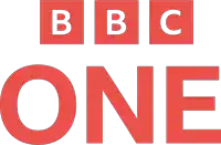 a logo for bbc one is shown in red on a white background