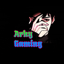 a drawing of a man covering his face with his hand and the words " army gaming " below him