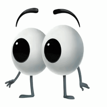 a cartoon character with two eyes and arms and legs