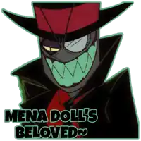 mena doll 's beloved is written on a cartoon character